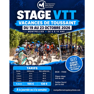 Stage VTT vacances d'Automne 2026