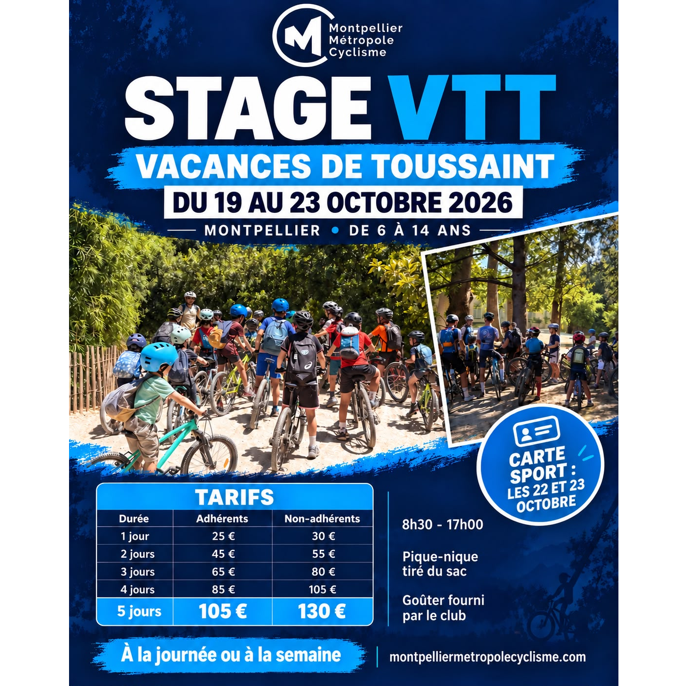 Stage VTT vacances d'Automne 2026